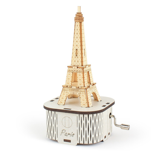 수동 오르골 파리 에펠탑 만들기 우드퍼즐 나무입체퍼즐 3D퍼즐 조립키트
